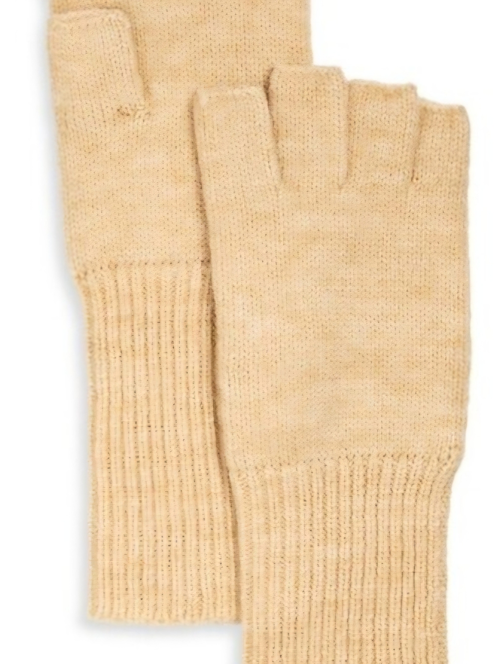 Aqua Fingerless Knit Gloves in Cream NWT